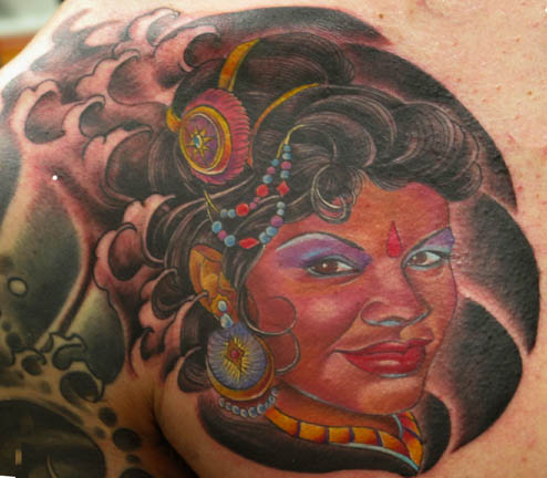 Tattoos - Ethnic Tibetan tattoos - Tibetan Head